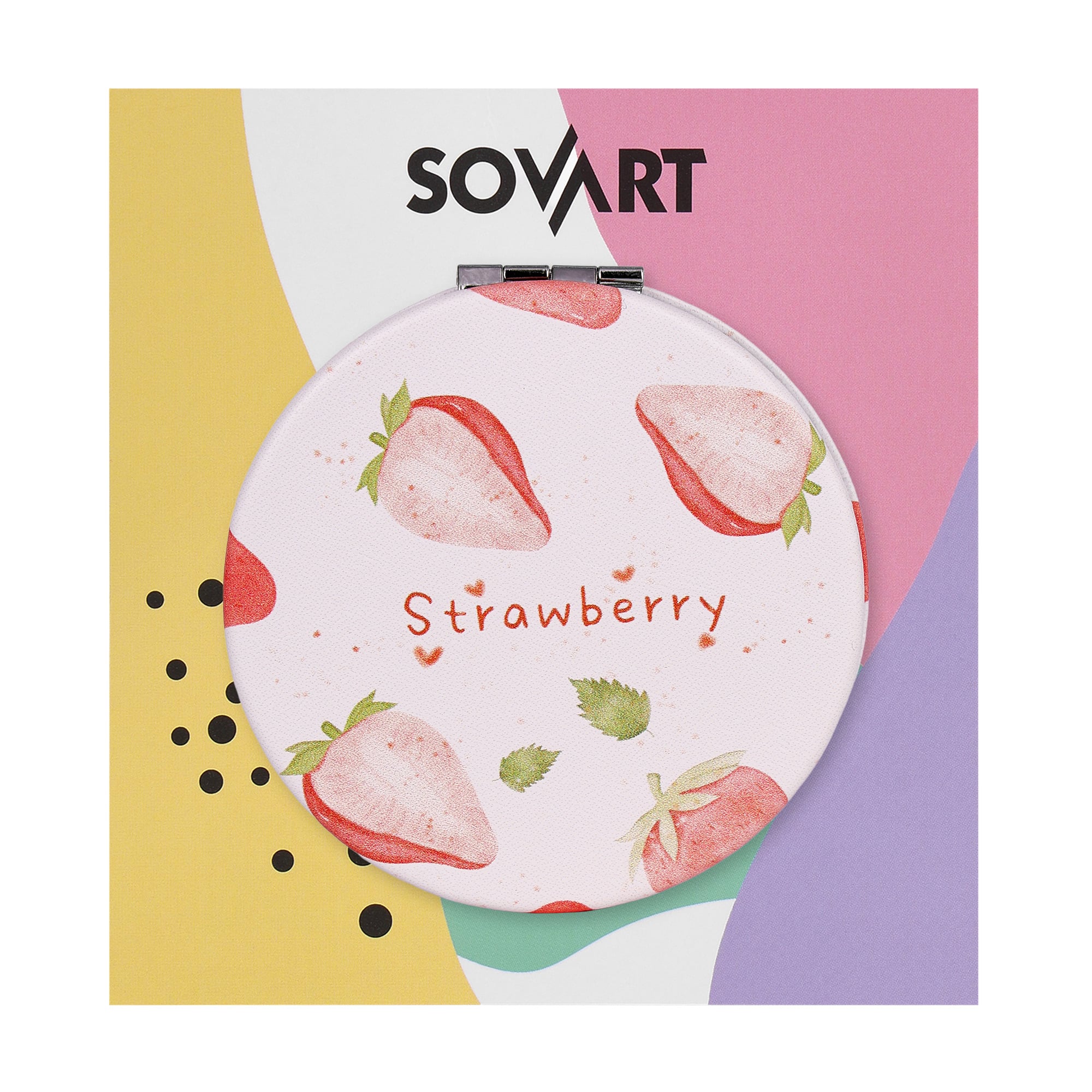 Дзеркало компактне Sovart кругле, Strawberry
